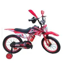 GENERICO - Bicicleta Infantil Bicimoto Aro 16 Niños Rojo