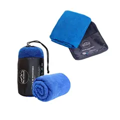 PRO OUTDOOR - Pack Toalla XL y Toalla Microfibra Terry Azul