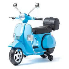 GENERICO - Moto Scooter Eléctrica Piaggio Vespa, Original, Niños- Azul Claro.-