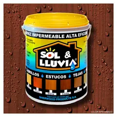 WETPROOF - BARNIZ PARA MADERA EXTERIOR IMPERMEABLE SOL Y LLUVIA® CAOBA 1 GALON