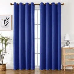 SUPERCENTER - 2 Paño Cortina 100% Blackout Engomada Termica 140x220 Cm Azul