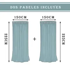 SUPERCENTER - Visillo Hecha Velo Luvia Con Argolla 150 *225cm 2 Paños