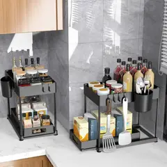 GENERICO - Organizador Bajo Lavaplatos Extraíble Cocina Baño 2 Unidades