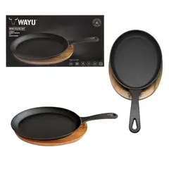 WAYU - Sarten Iron Cast Base Madera