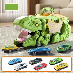 TATEE - Juguetes Camión de dinosaurio deformable con 6 coche pequeño