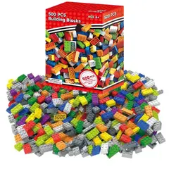 KUANGYE - 500 Bloques De Construcción En Caja Plastica Para Niños