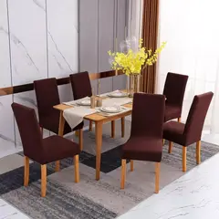 SUPERCENTER - Pack 6 Fundas Cubre Premium Comedor Asientos Tela Gruesa Marrón