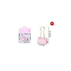 GENERICO - Pinza De Papel Rosa 4 3x2 5 Cm 4 Pcs