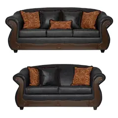 BLACK FACTORY - Juego de Living 3 2 Estambul Negro