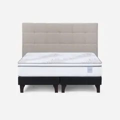 ROSEN - Cama Europea Neo Plus King 180x200 cm + Respaldo Issey Beige