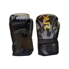 FOUR - Guantes de Box PU Unisex - Negro Dorado - Negro - 10