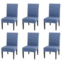 SUPERCENTER - Pack 6 Fundas Cubre Premium Comedor Asientos Tela Gruesa azul