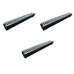 ARTHOME - 3 CANALETAS 100x100MM CON REJILLA SUPERIOR ACERO GALVANIZADO