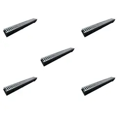 ARTHOME - 5 CANALETAS 100x100MM CON REJILLA SUPERIOR ACERO GALVANIZADO