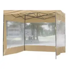 GENERICO - Repuesto Pared Lateral Para Toldo Plegable Crema Transparente 3x3