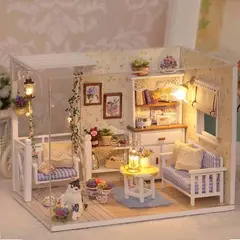 TATEE - Rompecabezas Puzzle 3D Con Música Y Luz DIY Casa Gato