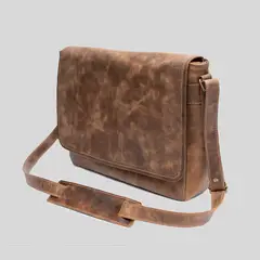 TRAUKO - Maletín Unisex Cuero Café Berna