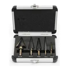 GENERICO - Set X5 Brocas Escalonadas Para Metal Brocas Herramientas