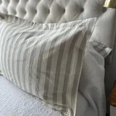 CASA CECILIA - Funda de Cojín 50x70 Teresa Rayas Beige Claro