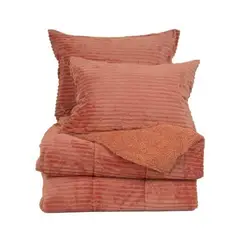MASHINI - Plumón Corduroy Coral Sherpa 15 P Terracota.