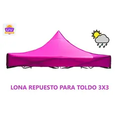 COMPRAPO - Carpa Lona Repuesto para Toldo 3x3 Impermeable Filtro UV Rosa