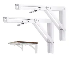 GENERICO - Set 2 Escuadra Metalica Abatible Casa Love Soporte Plegable