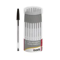 ISOFIT - Tubo Boligrafo Lapiz Pasta 24 Un Negro 07