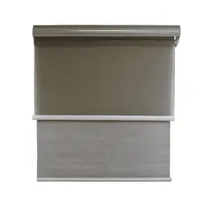 GUIZA - Cortina Roller Blackout 2 Paño 120x200 Doble Con Visillo y Cenefa