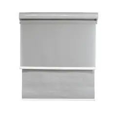 GUIZA - Cortina Roller Blackout 2 Paño 140x200 Doble Con Visillo y Cenefa