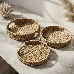 BRIC - Set de 3 bandejas decorativas de fibras naturales