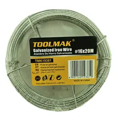 GENERICO - Alambre Galvanizado 16 Rollo 20mts Toolmak