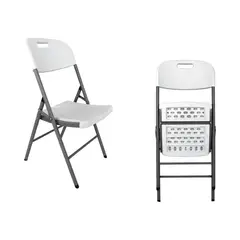 GENERICO - Silla plegable plastica blanca 46x53x83cm