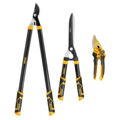 INGCO - Set De Tijeras De Podar Corte Jardin 3 Piezas