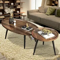 ARTDIY - Juego Mesa De Centro Living Vanguardia Madera Nactural