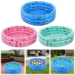 GENERICO - Piscina Inflable antideslizante para niños 3 anillos 100x35 rosada