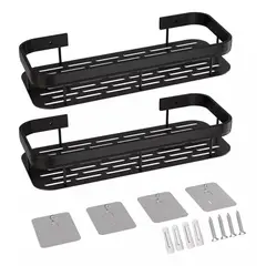 KUANGYE - Organizador De Ducha Set X2 Repisa Baño Adhesivo