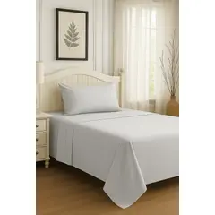 CLEMS CORTINAS - Set de Sábanas 1.5 Plazas Gris Claro