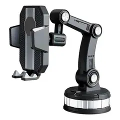 GENERICO - Porta Celular Auto Soporte Giratorio Ventosa Brazo Telescopi