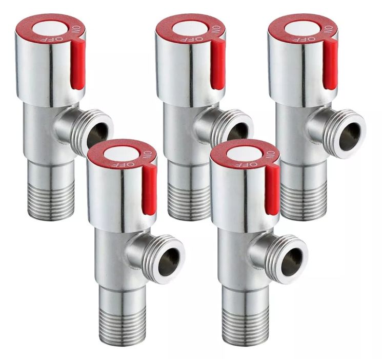 5× Llave Válvula Angular Doble En Acero Inoxidable De Baño