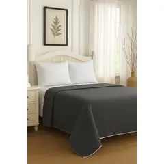 CLEMS CORTINAS - Cubrecama Quilt Reversible 1.5 Plazas 180x260cm Gris
