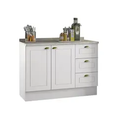 HOME MOBILI - Mueble Cocina Base Montana Blanco-Calcare 2P 3C