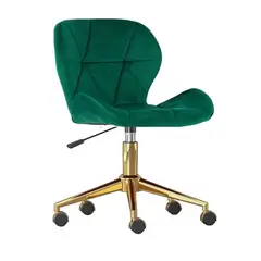 HABITA2 CHILE - Silla Escritorio Mariposa Felpa Verde Pedestal Dorado