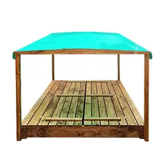 ARTE CHICO - Arenero de Madera para Niños con Techo 150x150x20 cm