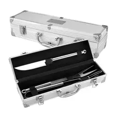 FOLD - Set Metálico BBQ Deluxe con 3 Herramientas