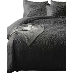 GENERICO - CUBRECAMA SEMI ACOLCHADO 2 PLAZAS + 2 FUNDAS DE ALMOHADAS