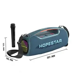 GENERICO - Parlante Portátil Bluetooth A60 100w con Micrófono y Correa - Hopestar