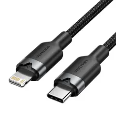 VENTION - Cable carga rápida 2mts reforzado para iPhone 14 13
