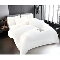 GENERICO - COBERTOR PELUDO CHIPORRO BLANCO 2 PLAZAS +2 FUNDAS DE ALMOHADA