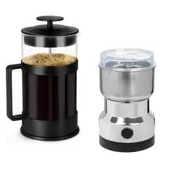MUSHOVI - Prensa Francesa Cafetera 600 Ml + Moledor Electrico De Cafe