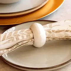 DECO EXPRESS - Set 4 Argollas Servilletas Blanco